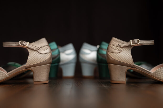 Eden Orchard, Rosé gold and beige cream leather shoe, Peep Toe, Ankle strap, soft padding