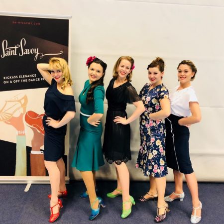 ladies all wearing Saint Savoy shoes