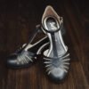 Riviera Mamba Vintage Style Shoes Black Mid Heel