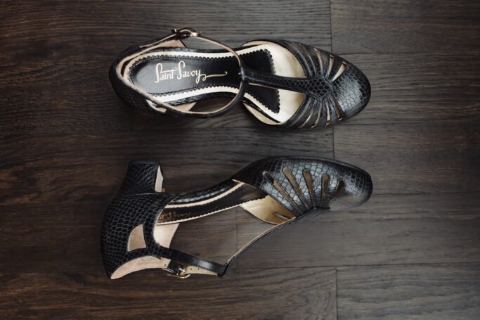 Black T-Strap Ladies Shoe 1920s 1930s 1940s 1950s