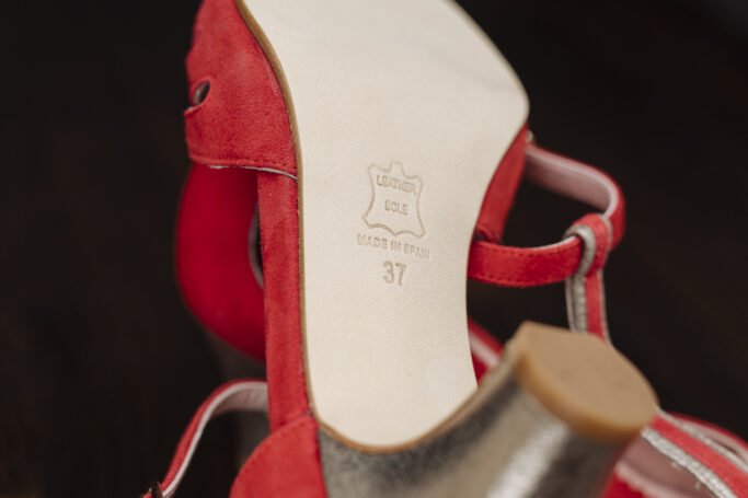 Riviera Boudoir Red Suede with Metallic Accents High Heel ladies shoe