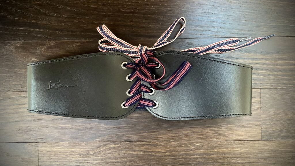 Wide Leather Belt with Laces
