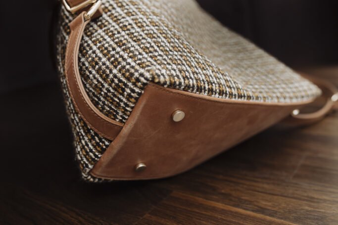 Retro Style Handbag, Rucksack, Laptop bag, Tweed Vintage purse