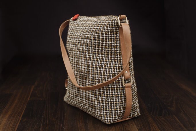 Retro Style Handbag, Rucksack, Laptop bag, Tweed Vintage purse