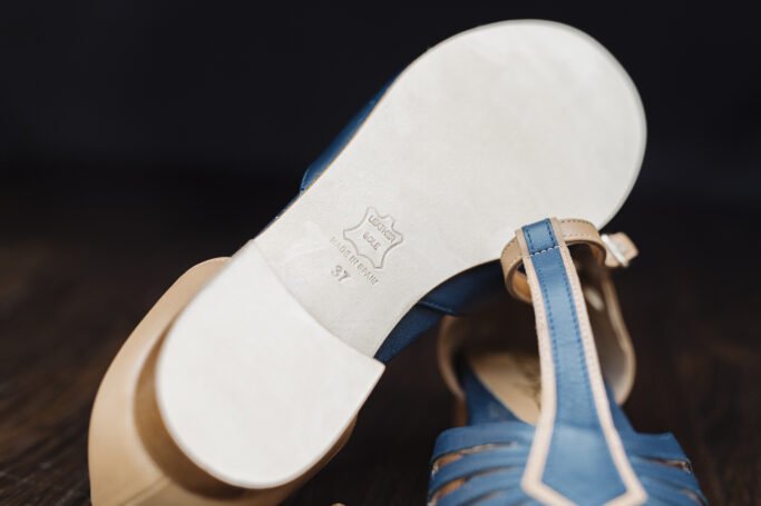 Navy Blue dance shoe vintage reproduction flats made in Europe