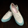 Two Tone vintage style shoes for ladies, comfortable fit, soft leather, wide base low heel