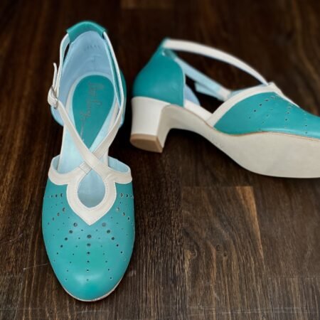 Vintage Shoe Cinema Derby green cream