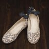 Ribbon Ballerina Leopard Cheetah Vintage Retro Shoe Flat