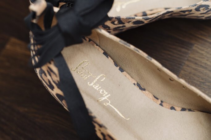 Ribbon Ballerina Leopard Cheetah Vintage Retro Shoe Flat