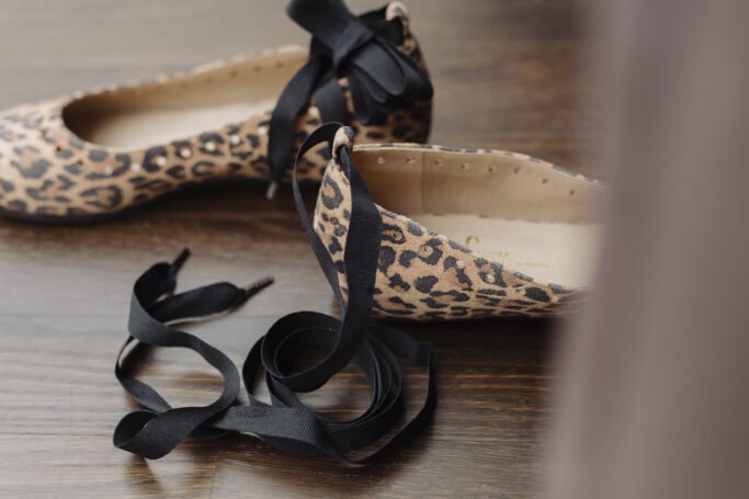 Ribbon Ballerina Leopard Cheetah Vintage Retro Shoe Flat