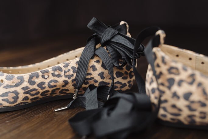Ribbon Ballerina Leopard Cheetah Vintage Retro Shoe Flat