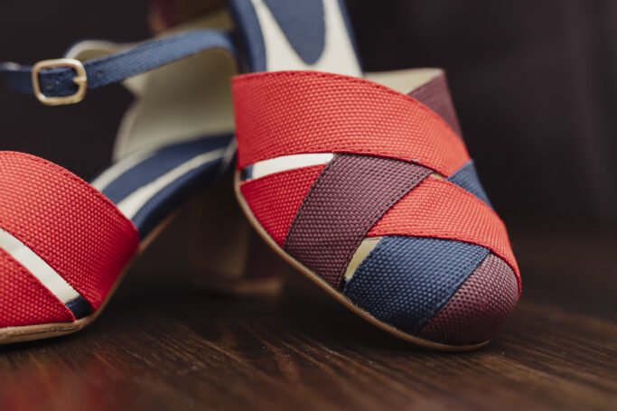 Retro style vegan heels ladies shoes