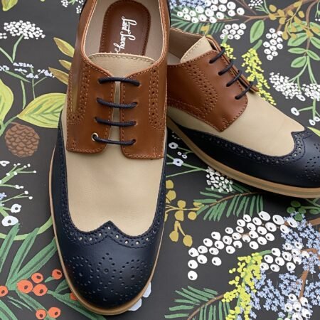 New LEAD TRIOLE two tone brogue wingtip