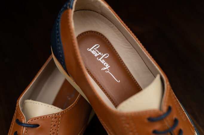 LEAD Triole tricolour dance shoe Brogue wingtip