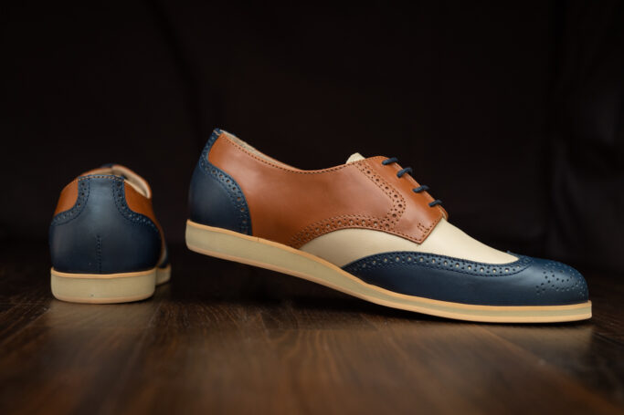 Leather shoe swing dance boogie Lindy Hop rubber soles