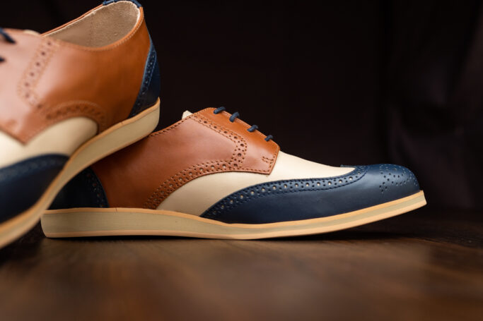 LEAD Triole tricolour dance shoe Brogue wingtip