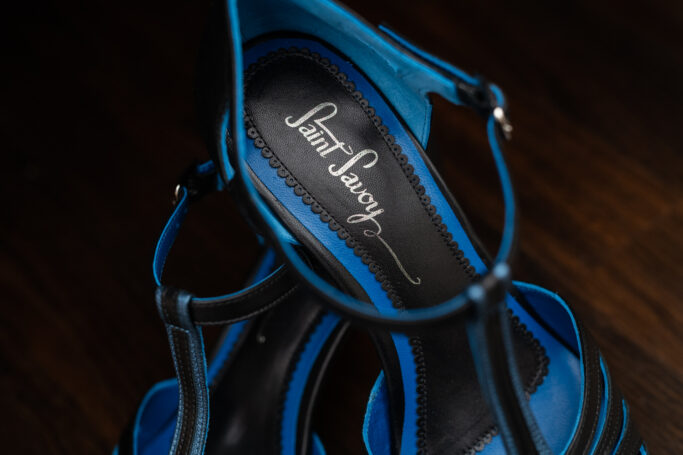 black and blue classic comfortable elegant ladies shoe