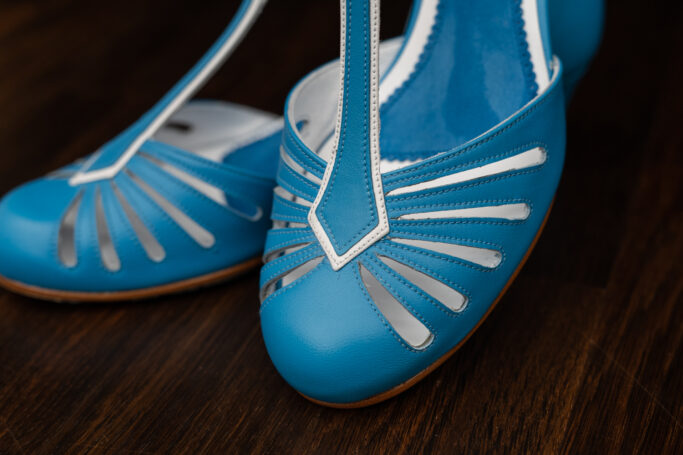 Riviera mid heel leather padded sole handmade