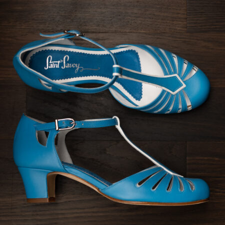 Vintage reproduction blue and white made in Europe comfort shoe