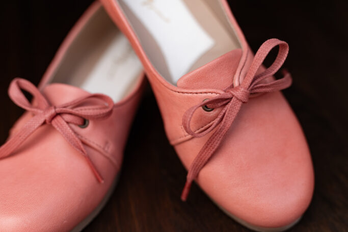 SCOOTER CANDY retro style flats salmon pink