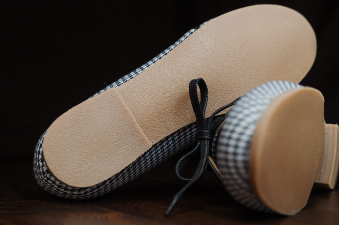 Textile, mesh, vegan with natural rubber sole, hand made in Europe