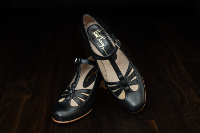 Mina Shadow women's retro shoe, black beige 1920s, 1940s, 1930s, 1950s, leather , handcrafted in Europe