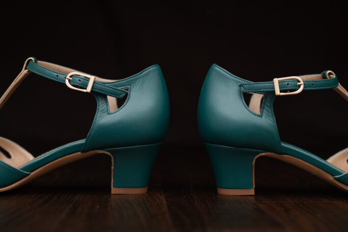 Retro shoes with short heels, comfortable fit, soft padded footbed.