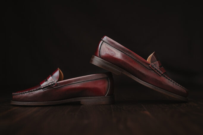 Oxblood color, dark red, Burgundy leather, Retro mens shoe, Ladies shoe, 1920s, 1930s, 1940s, 1950s