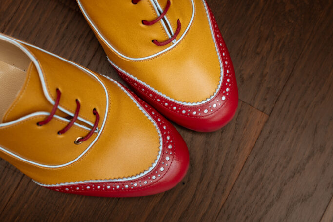 Vintage shoe for dancing and outdoor wear, full leather, sustainably produced in Spain