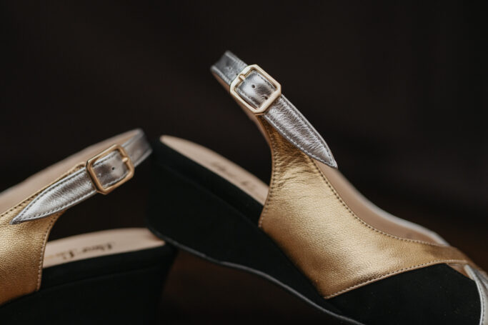 Slingback wedge shoes, handmade in Europe, leather shoe, sustainable production, worldwide shipping, Small Business, Ethically produced, Woman owned, slow fashion