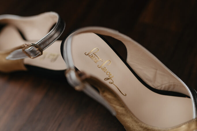 Wedges shoes, leather shoes, vintage style shoes, retro shoes, black gold silver