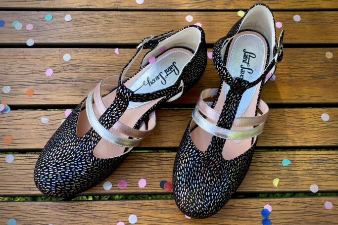 GRAND PRIX PARTY shoes, flat vintage T-strap shoes, Dance shoes, retro shoes