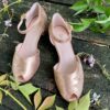 Leather ladies shoes, made in Europe, comfortable fit, wide heel, padded footbed